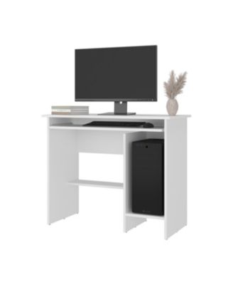 Koyuk Computer Desk with Sliding Keyboard Tray, Lower Storage Shelf and CPU Compartment