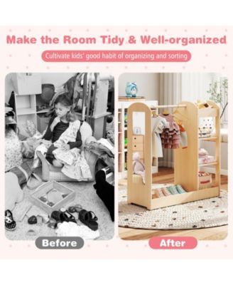 Kids Dress Up Storage with Mirror
