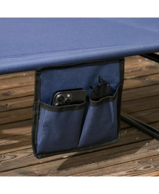 2-piece Chaise Lounge w/ Adjustable Backrest and Sunshade,