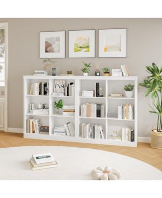 3-Tier 6-Cube Bookcase, Wooden Cubby Bookshelf with Anti-Tip Design, Open Display for Bedroom, Living Room, Office