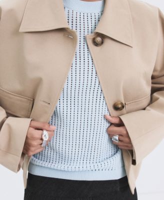 Women's Lace Accents Short-Sleeved Knitted Sweater