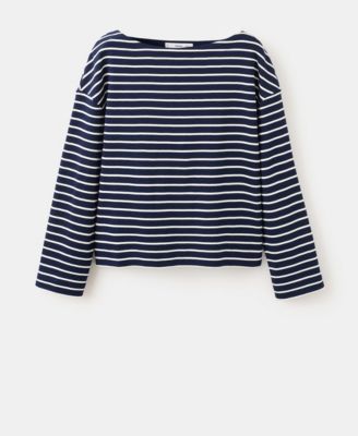 Women's Striped Boatneck Sweatshirt