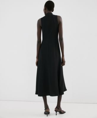 Women's High-Neck Godet Dress