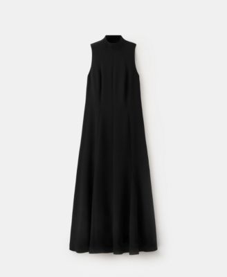 Women's High-Neck Godet Dress