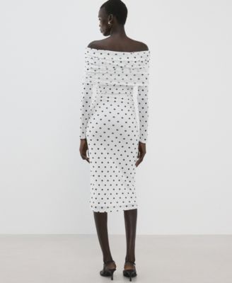 Women's Polka-Dot Strapless Dress