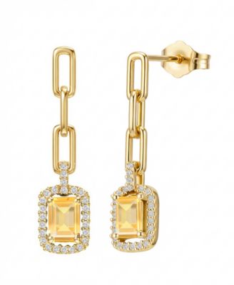 Lab Grown Ruby (1-1/3 ct. t.w.) & Lab Grown White Sapphire (1/4 ct. t.w.) Drop Earrings in 14k Gold Over Sterling Silver (Also Available in Multi-Stones)