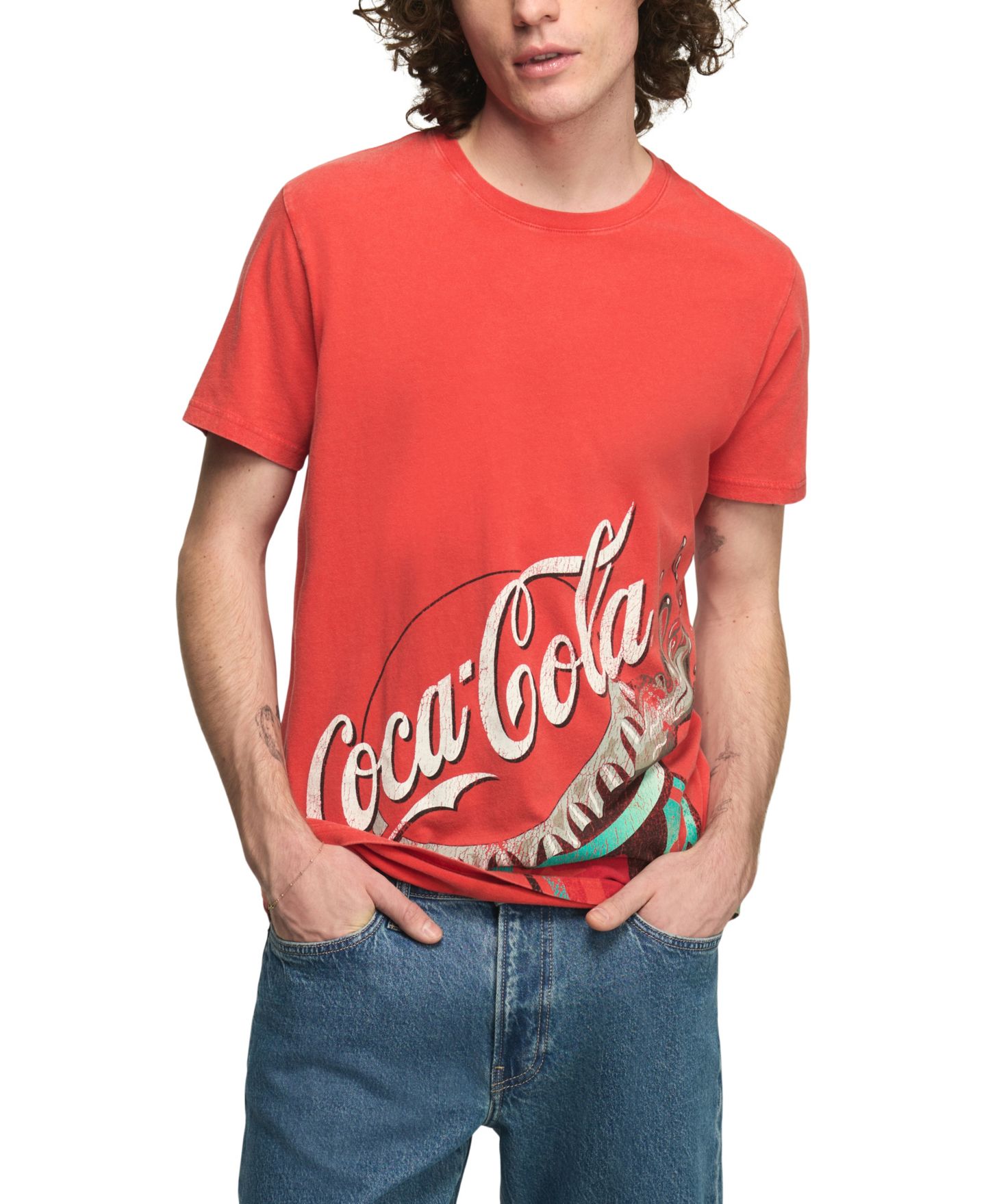 Мужская футболка Lucky Brand Retro-Inspired Coca Cola Crewneck, цвет: Красный — фото 1