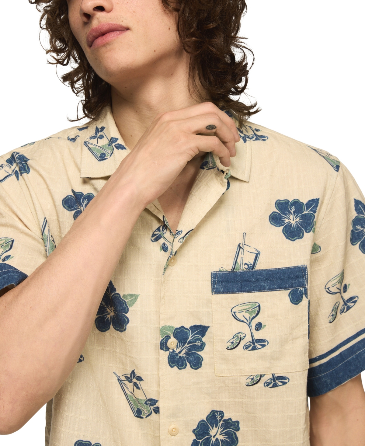 Lucky Brand Men's Short-Sleeve Print Camp Shirt