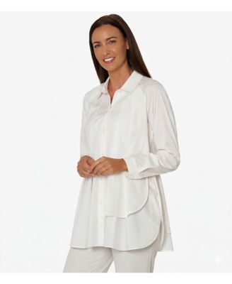 Women's Button-Front Shirt Top Sensation Tunic
