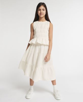 Girls' 7-16 Crinkle Knit Tiered Skirt