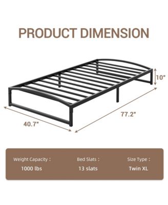 Twin 10in Metal Platform Bed Frame Low Profile Noise Free Non Slip