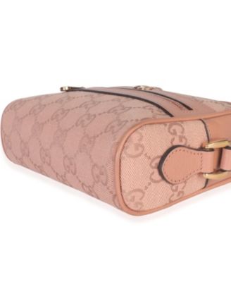 Pre-Owned Gucci Pink GG Canvas Mini Ophidia Shoulder Bag
