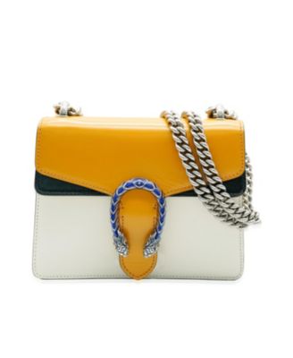 Yellow Beige Navy Tricolour Leather Mini Dionysus