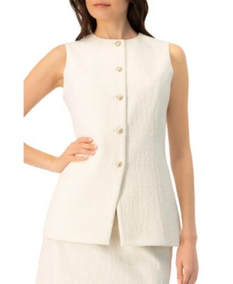 Women's Tailored Vest with Front Buttons