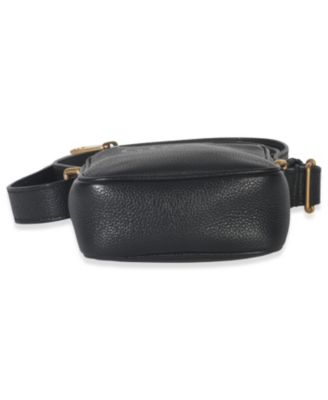 Black Pebbled Calfskin Vintage Logo Messenger Bag