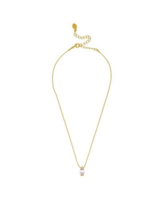 18K Gold Plated Pear Cubic Zirconia Pendant Necklace