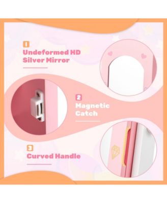 Two Piece Kids Vanity and Jewelry Armoire with Full Mirror