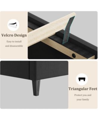 Upholstered Bed Frame with Headboard, Heavy Duty Platform, Wood Slats, Easy Assembly, Noise-Free