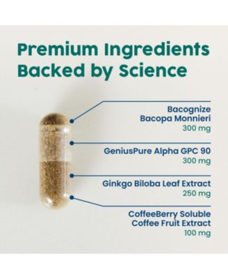 Brain Health - Brain Health Support Supplement with Bacopa, Alpha GPC, Ginkgo Biloba and Coffee Fruit Extract - 60 Capsules