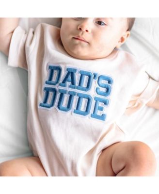 Baby Boys Dad's Dude Patch Short Sleeve Romper