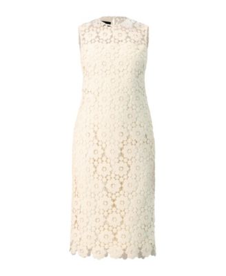 Women's Lace Short Dress with Round Neck