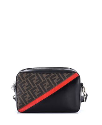 Small Camera Case Bag Zucca Coated Canvas and Leather