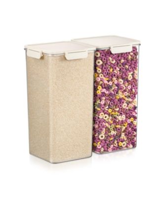2 Pack Airtight Food Storage Containers – Clear Stackable Canister for Pantry, Rice, Pasta, Cereal and Snacks