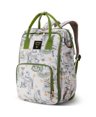 Sunveno Wide Open Frame Diaper Bag Backpack with Insulated Bottle Pockets - Bunny garden green 41$