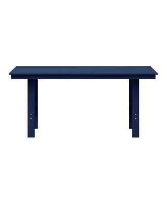 Outdoor Modern HDPE 66" Wide Rectangle Patio Dining Table for 6
