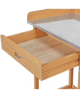 Outdoor Garden Potting Bench Table with Storage Shelf