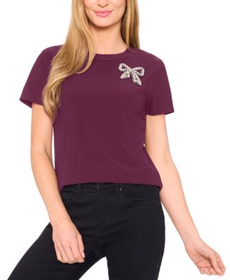 Women's Embellished Bow Tee