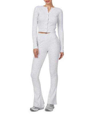 Women's Ribbed Vintage Buttoned Long Sleeve T-shirt