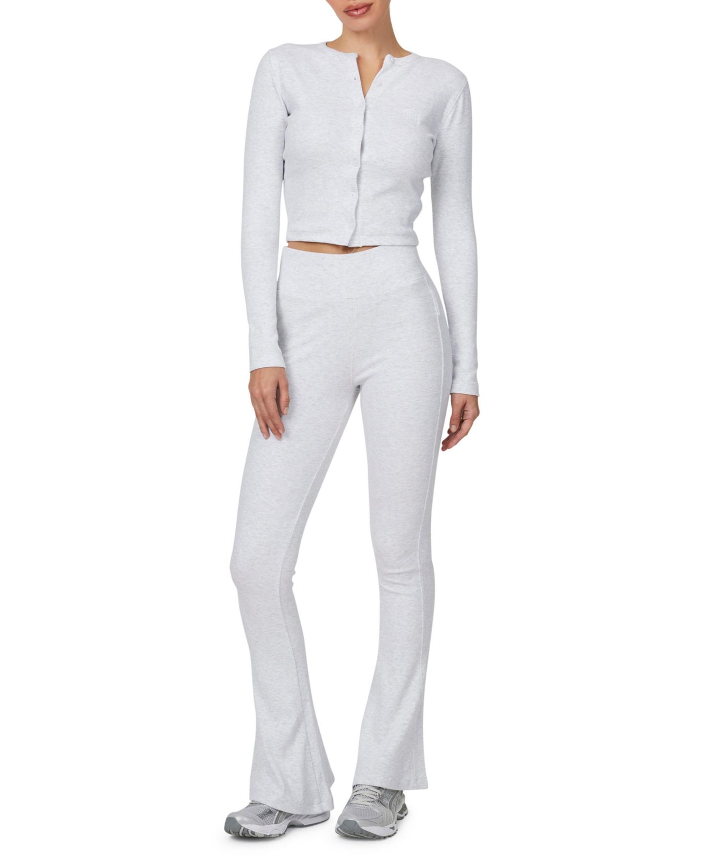 Женская футболка Good For Nothing Ribbed Vintage Buttoned Long Sleeve, цвет: Серый — фото 5