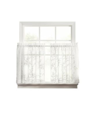 Brewster 100% Polyester Embroidered Sheer Rod Pocket Tiers 70" x 30"