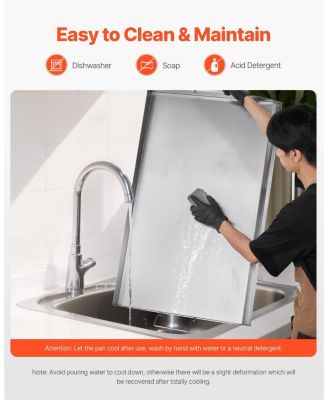 Inch Stainless Steel Griddle Plate for Gas Grill with Handles