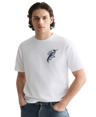 Men's Cotton Delfts Blauw Graphic T-Shirt