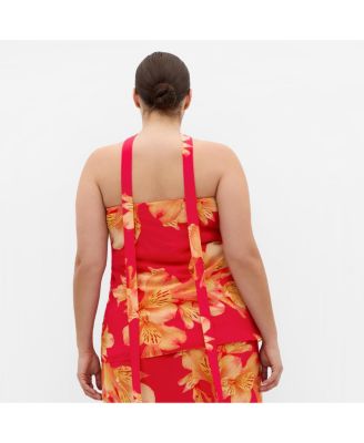 Women's Soiree Print Frill Detail Top