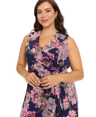 Plus Size Ruffled Chiffon Maxi Dress