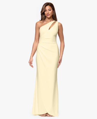 Petite One-Shoulder Sheath Gown