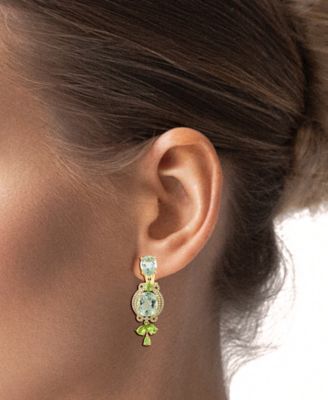 Amethyst (1/2 ct. t.w.), Peridot (1/3 ct. t.w.) & Diamond (7/10 ct. t.w.) Earrings in 14k Yellow Gold