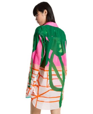 Women's Long-Sleeve Tropez Printed Shirt-Dress