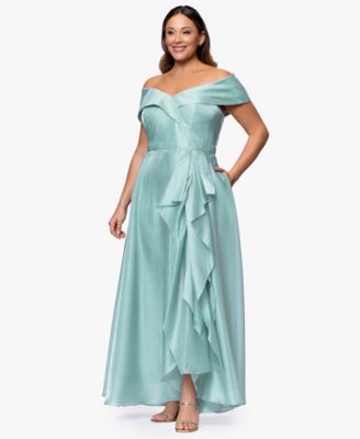 Plus Size Off-The-Shoulder Sleeveless Gown
