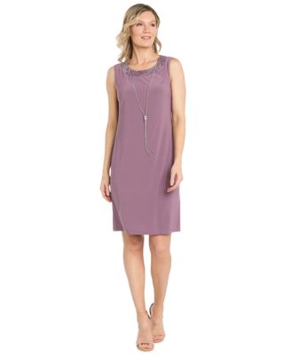 Women's 2.Piece Metallic Print Open-Front Jacket & Scoop-Neck Necklace Dress