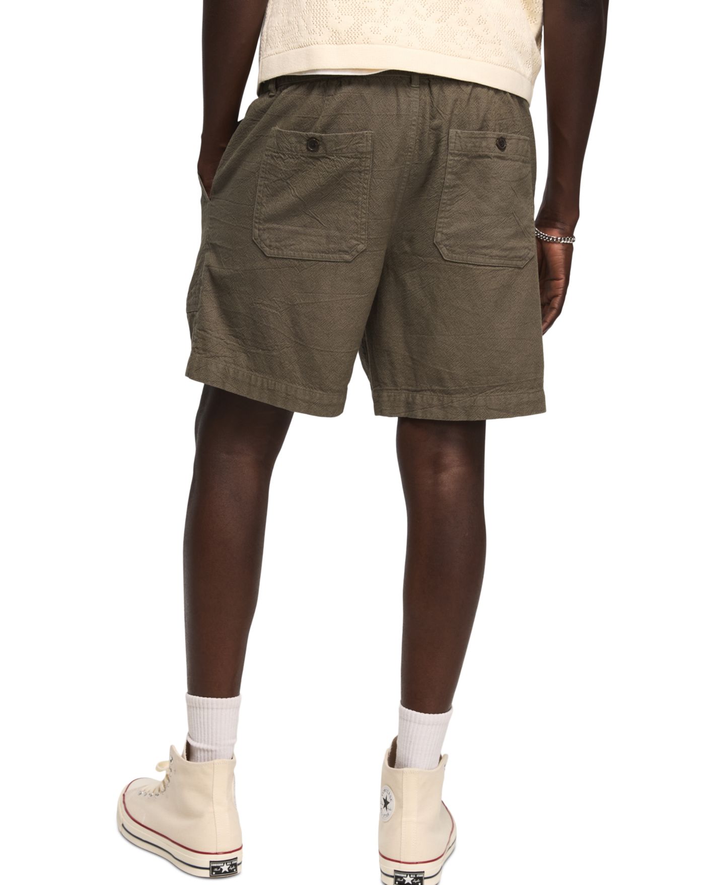 Мужские шорты Lucky Brand 9" Textured Casual, цвет: Пыльный оливковый — фото 5