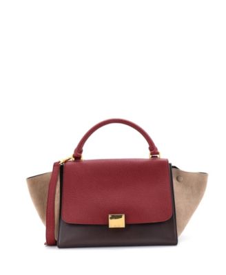 Small Tricolor Trapeze Bag Leather