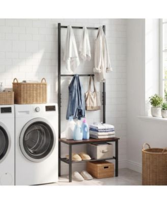 Freestanding 3-in-1 Hall Tree with Bench and Hooks