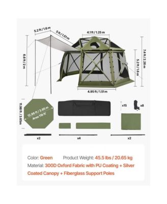 Camping Screen House Canopy for 10-12 People