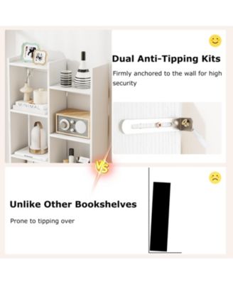 11-Tier Modern Book Organizer Bookcase with Anti-Tipping