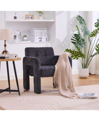 Modern Accent Chair, Chenille Fabric Upholstered Armchair, Single Lounge Chair for Living Room, Bedroom and Reading Nook