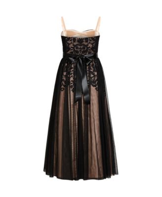 Plus Size Embroidered Tulle Maxi Dress